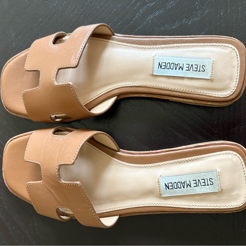 Steve Madden Brown Slide Sandals